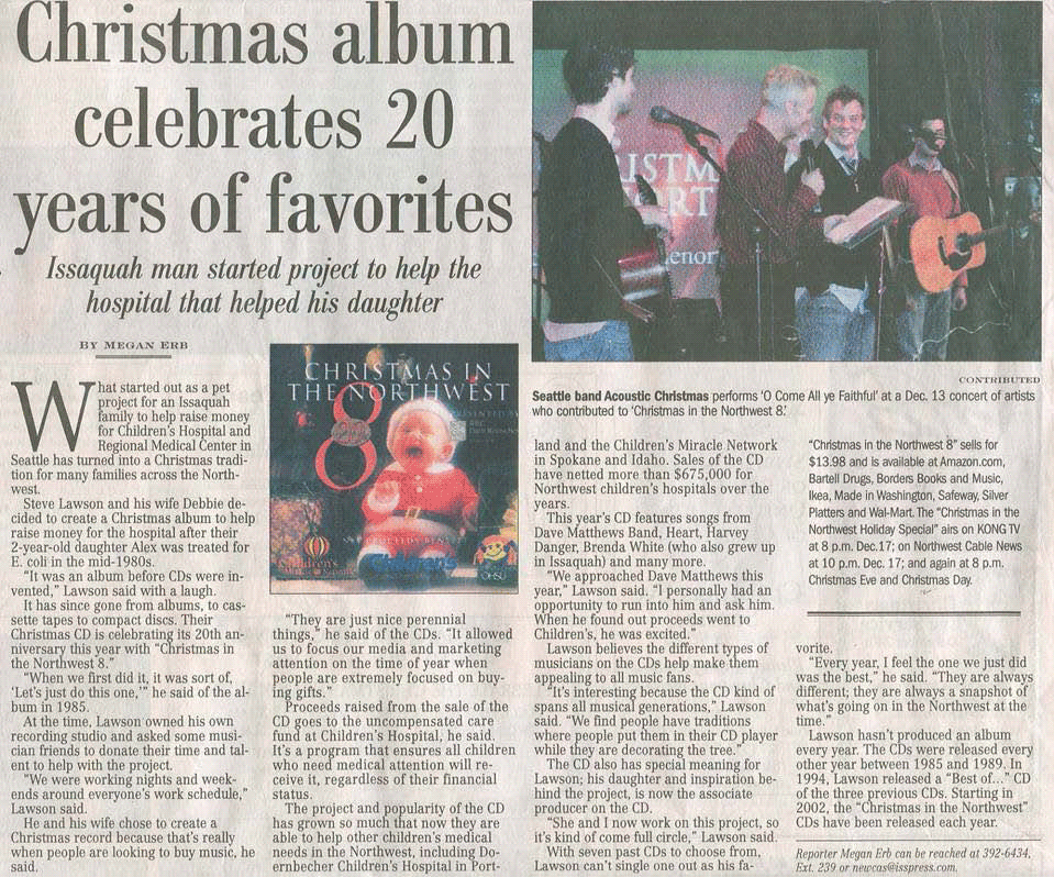 Christmas in the Northwest in the Issaquah Press December 15, 2005